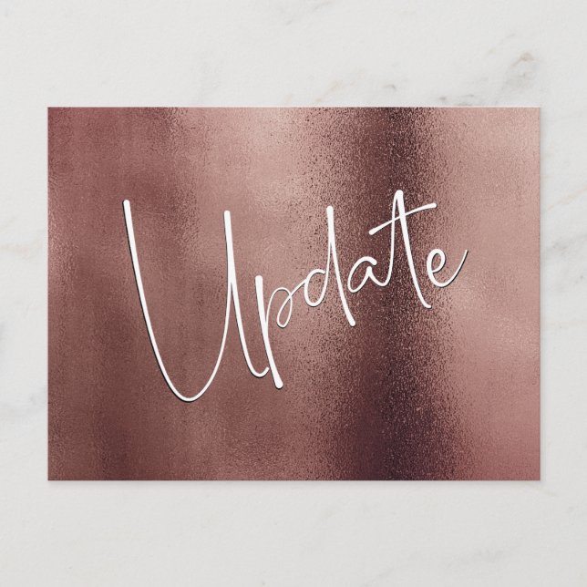 Rose Gold Zurückgestellt Hochzeitsankündigung Postkarte (Vorderseite)