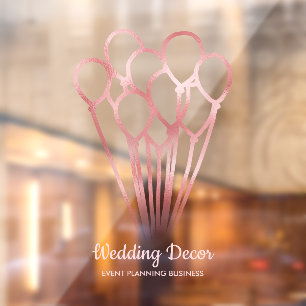 Rose Goldballon-Event-Planer Fensteraufkleber
