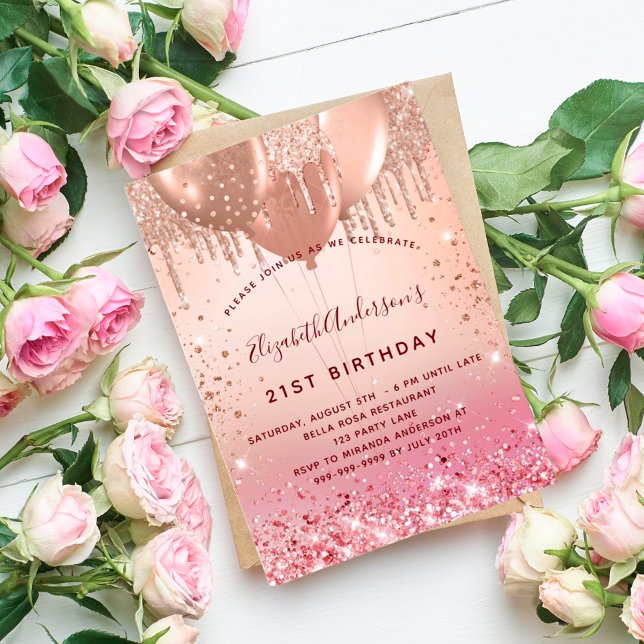 Rose Goldbarren Einladung (Von Creator hochgeladen)