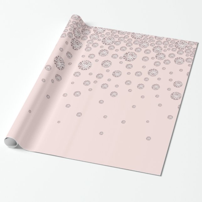 Rose Goldbarren Rosa Diamanten Geschenkpapier (Ungerollt)