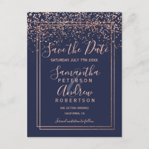 Rose Goldbarren-Seebrücke Save the Date Ankündigungspostkarte