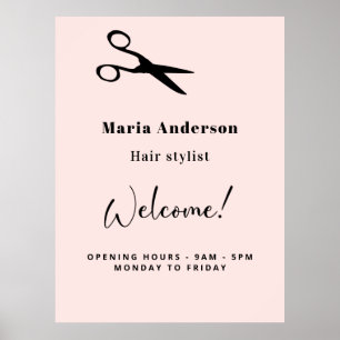 Rose Goldbarren Stylistin Öffnungszeiten Begrüßung Poster