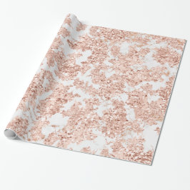 Rose Goldblase geschmolzener Glitzer Braun Marmor  Geschenkpapier