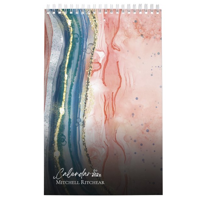 Rose Goldblau Marmorfarbe Glitzer Kalender (Titelbild)