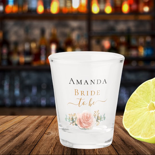 Rose Goldblume Eukalyptusgrün Schnapsglas (Von Creator hochgeladen)