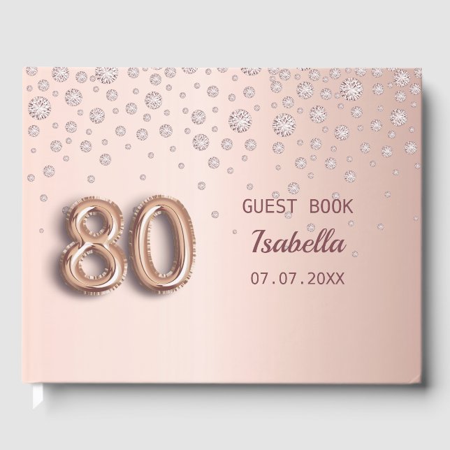 Rose Golddiamanten 80. Geburtstag Gästebuch (Vorderseite)