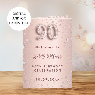 Rose Golddiamanten 90. Geburtstag Begrüßungsmenü Einladung