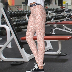 Rose Golden Black Glänzendes Glitter Nahtloses Mus Leggings