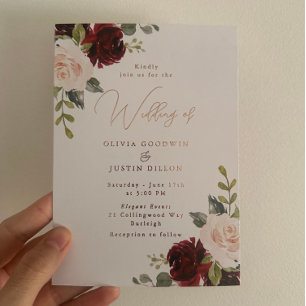 Rose Golden Foil Moderne Weinkultur und Erde Folieneinladung