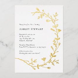 Rose Golden Fossil Brautparty Folieneinladung