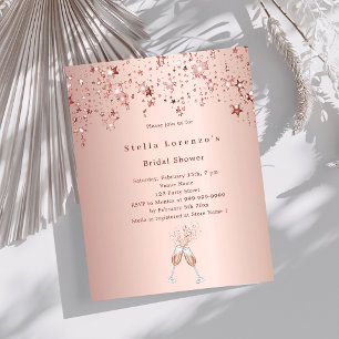 Rose golden stars jubeln Bridal Duwer Einladung