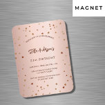 Rose Golden Stars zum Geburtstag Magnet<br><div class="desc">Für eine elegante 21. Geburtstagsparty (oder jedes Alter). Eine Rose mit goldenem Farbverlauf. Mit Sternen dekoriert. Personalisieren und fügen Sie einen Namen,  Party-Details. Der Name wird mit einem handgeschriebenen Stilskript geschrieben</div>
