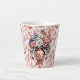 Rose Goldene Herzen und Blume Kleine Latte Tasse
