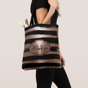 Rose Goldene Pinselstriche Tasche