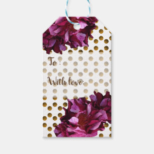 Rose, Goldene Punkte - benutzerdefinierte Geschenk Geschenkanhänger