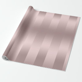 Rose-goldene Streifen metallisches Aussehen Geschenkpapier