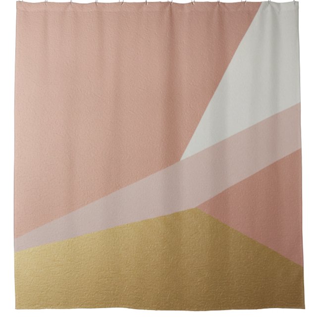 Rose Goldene Stundengeometrie Duschvorhang (Vorderseite)