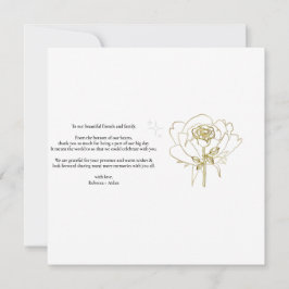Rose, goldener Rahmen, Hochzeitskarte, danke Postc Karte