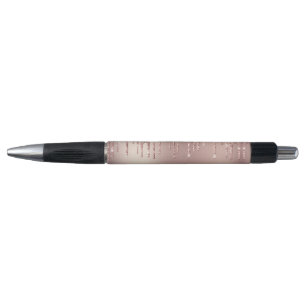 Rose Goldener Schwarz-Glitzer-Pen mit benutzerdefi Kugelschreiber