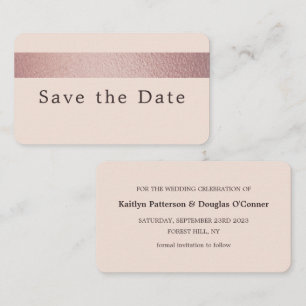 Rose, goldener Streifen, Save the Date Karte