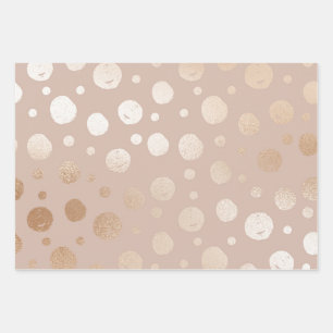 Rose, goldfarben und beige geschenkpapier set
