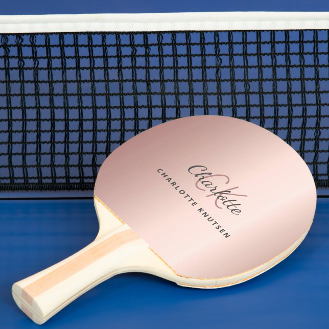 Rose goldfarbene monogramm name initiale elegant tischtennis schläger (InSitu)