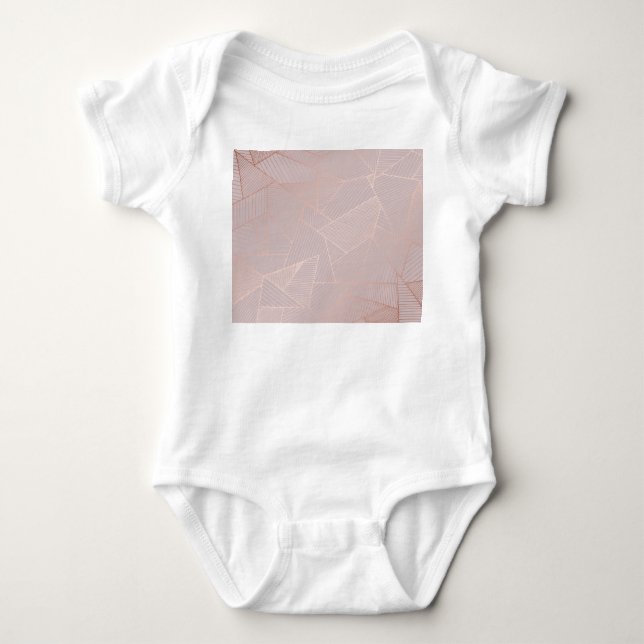 Rose goldfarbener Hintergrund, elegant. Baby Strampler (Vorderseite)