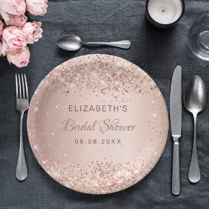 Rose Goldfisch Brautparty Pappteller