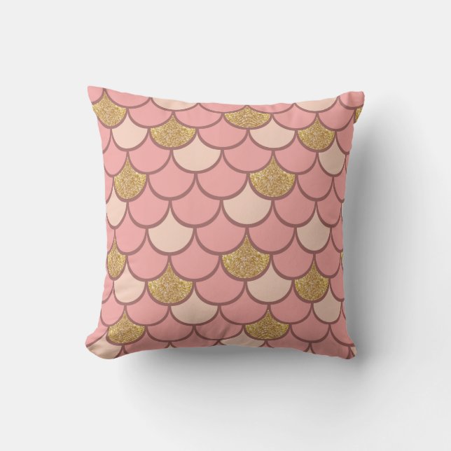 Rose Goldfischskala mit Glitzer Kissen (Vorderseite)