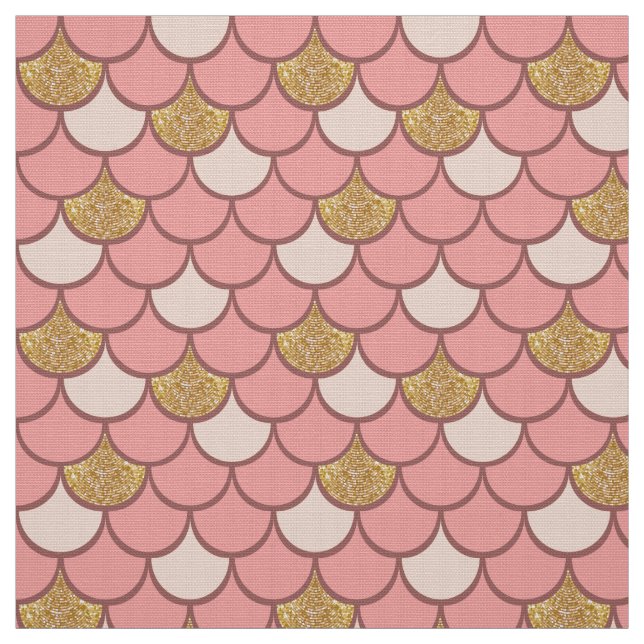 Rose Goldfischskala mit Glitzer Stoff (Muster)