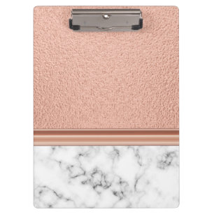 Rose Goldfolie auf Marmor Klemmbrett