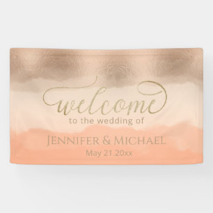 Rose Goldfolie Champagner Cantalousie Aquarell Banner