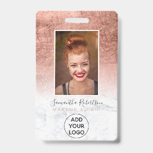 Rose Goldfolie Marmor Logo für Angestellte Foto Pa Ausweis