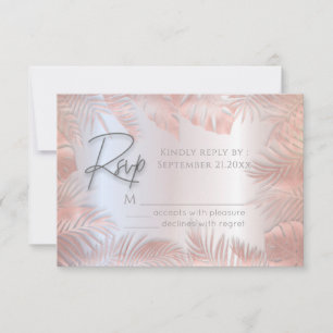 Rose Goldfolie Metallische tropische Blätter roman RSVP Karte