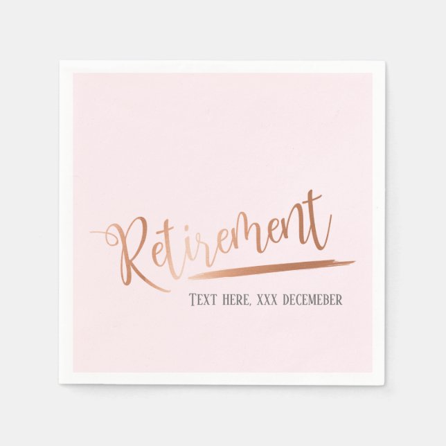 Rose Goldfolie, Pensionierung Serviette (Vorderseite)