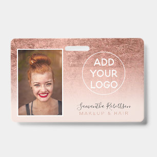 Rose Goldfolie rot Logo für Angestellte Foto Pass Ausweis