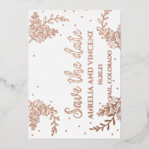 Rose Goldfolie Save the Date