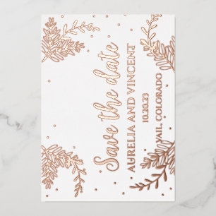 Rose Goldfolie Save the Date Folieneinladung