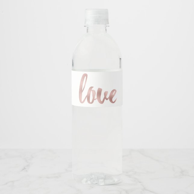 Rose Goldfolie Wasserflasche (Vorderseite)