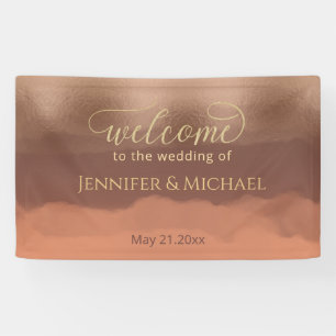 Rose Goldfolie Zimt Wasserfarbe Banner