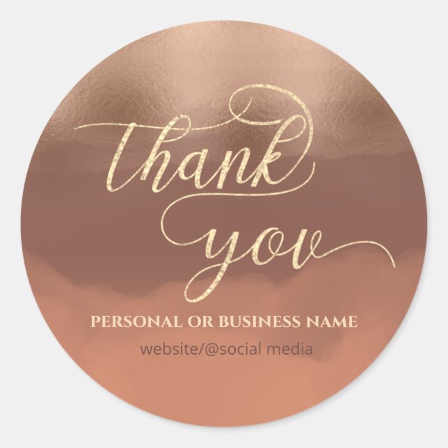 Rose Goldfolie Zimt Wasserfarbe Runder Aufkleber (Vorderseite)