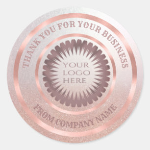 Rose Goldfolienglanz dank individuelles Logo Runder Aufkleber