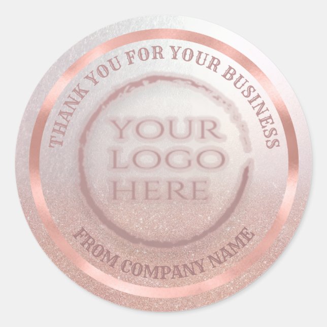 Rose Goldfolienglanz dank individuelles Logo Runder Aufkleber (Vorderseite)