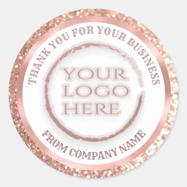 Rose Goldfolienglanz dank individuelles Logo Runder Aufkleber (Vorderseite)