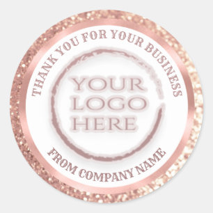 Rose Goldfolienglanz dank individuelles Logo Runder Aufkleber