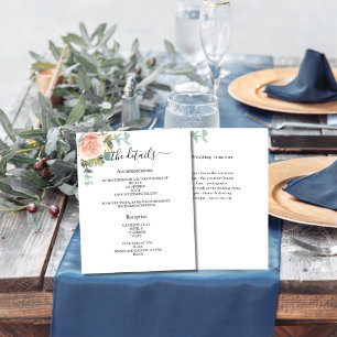 Rose Goldgrün Budget Hochzeitsprogramm Details