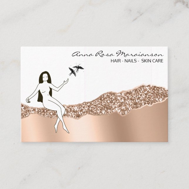 *~* Rose Goldhaargöttin Girl Beauty Visitenkarte (Vorderseite)