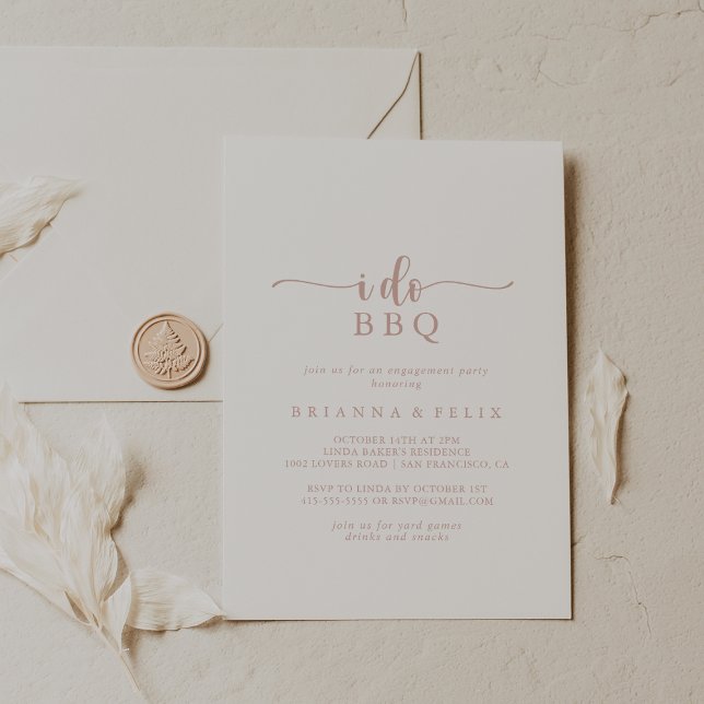 Rose Goldkalligrafie I GRILLEN Engagement Partei Einladung (Von Creator hochgeladen)