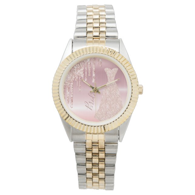 Rose Goldkleid Name Armbanduhr (Vorderseite)