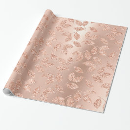 Rose Goldleafs Blush Copper Skinny Glitzer Monoch Geschenkpapier